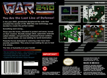 War 2410 (USA) box cover back